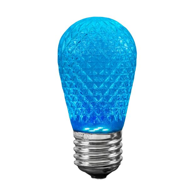 Teal Diamond Faceted S14 LED Bulbs - 5 Pack|Novelty Lights | LED ...