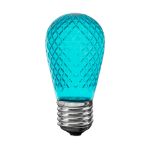 teal diamond faceted S14 LED bulb unlit