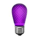 purple diamond faceted S14 LED bulb unlit