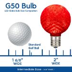 G50 bulb size chart with dimensions