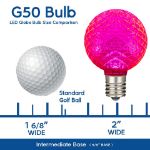 G50 bulb size chart with dimensions