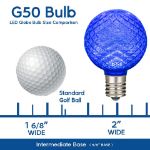 G50 bulb size chart with dimensions