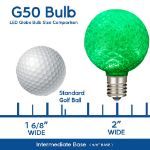 G50 bulb size chart with dimensions