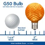 G50 bulb size chart with dimensions