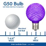 G50 bulb size chart with dimensions