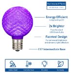 G50 diamond faceted LED bulb features infographic