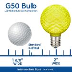 G50 bulb size chart with dimensions