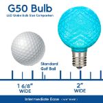 G50 bulb size chart with dimensions