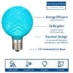G50 diamond faceted LED bulb features infographic