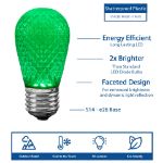 S14 diamond faceted LED bulb features infographic