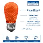 S14 diamond faceted LED bulb features infographic