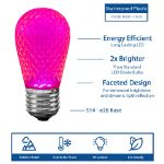 S14 diamond faceted LED bulb features infographic