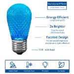 S14 diamond faceted LED bulb features infographic