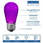 S14 diamond faceted LED bulb features infographic