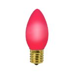 Single C9 RetroGlo vintage purple ceramic LED bulb, lit
