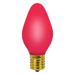 Single C7 RetroGlo vintage purple ceramic LED bulb, lit
