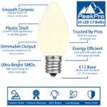 PeakPro C7 Smooth Ceramic LED Bulbs - Warm White feature infographic