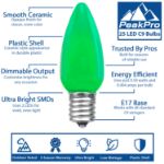 PeakPro C9 Smooth Ceramic LED Bulbs - Green feature infographic