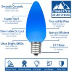 PeakPro C9 Smooth Ceramic LED Bulbs - Light Blue feature infographic