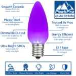 PeakPro C9 Smooth Ceramic LED Bulbs - Purple feature infographic