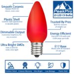 PeakPro C9 Smooth Ceramic LED Bulbs - Red feature infographic