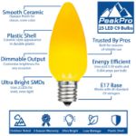 PeakPro C9 Smooth Ceramic LED Bulbs - Yellow feature infographic