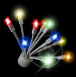 Multi Color twinkle C9 Glitzer bulb lit on black