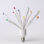 Unlit C9 Glitzer bulb with white base, view 2