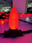 Minleon RGBW C9 faceted bulb lit red