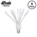 LED C9 Glitzer by Holidynamics Twinkle Pure White 5pk - main image, lit up
