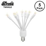 LED C9 Glitzer by Holidynamics Twinkle Warm White 5pk - main image, lit up