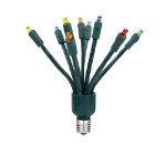 LED C9 Glitzer by Holidynamics True Twinkle® Multi Color 2pk - Green Base - upright, unlit