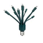 LED C9 Glitzer by Holidynamics True Twinkle® Pure White 2pk - Green Base - upright, unlit