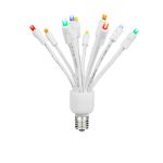 LED C9 Glitzer by Holidynamics True Twinkle® Multi Color 2pk - White Base - upright, lit