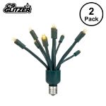 LED C9 Glitzer by Holidynamics Warm White 5pk - Green Base - main image, lit up