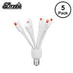 LED C9 Glitzer by Holidynamics Pure White & Red 5pk - main image, lit up