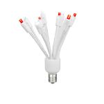 LED C9 Glitzer by Holidynamics Pure White & Red 5pk - upright, lit