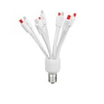 LED C9 Glitzer by Holidynamics Pure White & Red 5pk - upright, unlit