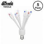 LED C9 Glitzer by Holidynamics Twinkle R/W/B 5pk - main image, lit up