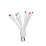LED C9 Glitzer by Holidynamics Twinkle R/W/B 5pk - upright, lit