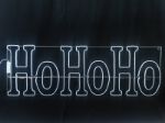 HO HO HO LED neon sign on its metal hanging frame