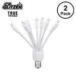 LED C9 Glitzer by Holidynamics True Twinkle® Pure White 2pk - White Base - main image, lit up