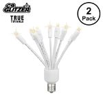 LED C9 Glitzer by Holidynamics True Twinkle® Warm White 2pk - White Base - main image, lit up