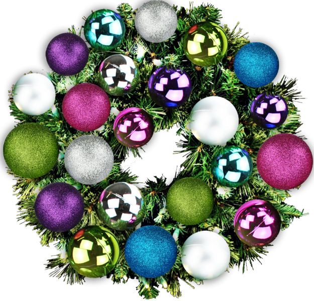 2' pre-lit Sequoia wreath decorated with victorian themed ornaments