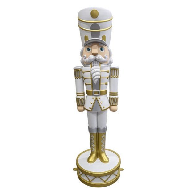 White silver and gold nutcracker statue